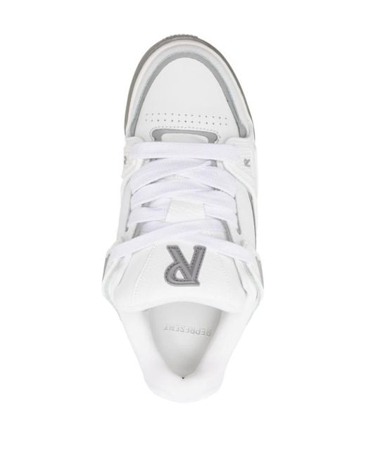 Represent White Studio Leather Sneakers for men