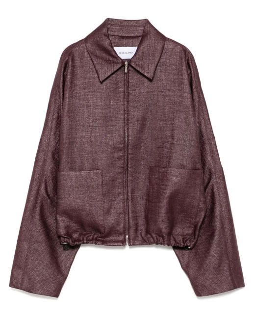 Ferragamo Purple Zip Fastening Jacket