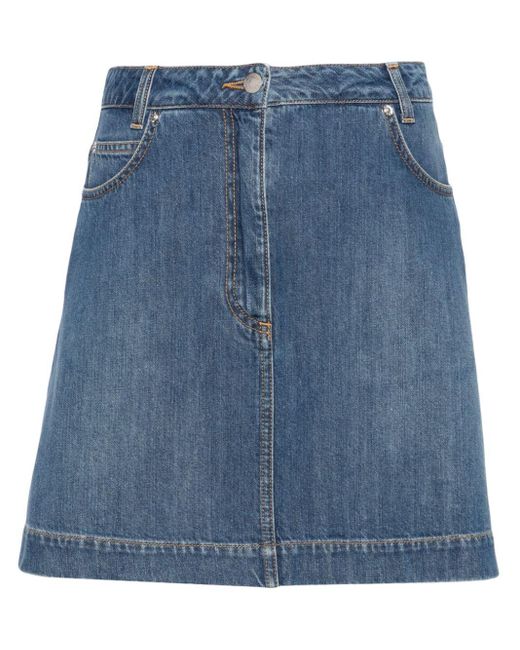 Moschino Blue A-line Denim Miniskirt