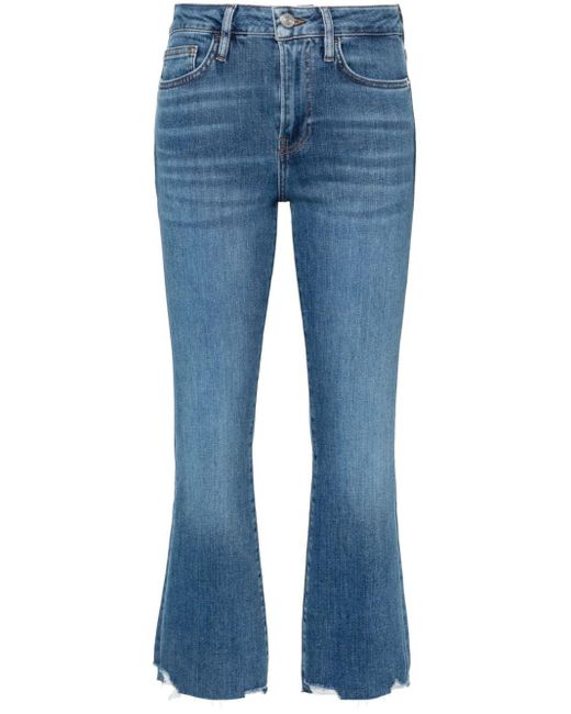 FRAME Blue Le Crop Mini Boot Raw-Cut-Jeans