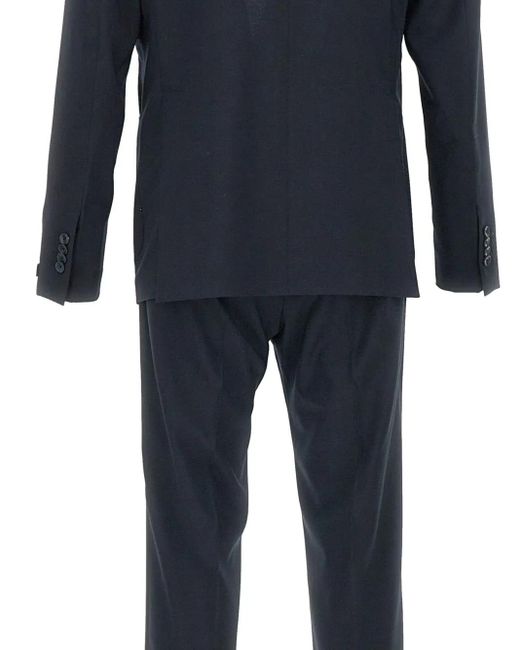 Tagliatore Blue Brooch-Detail Suit for men