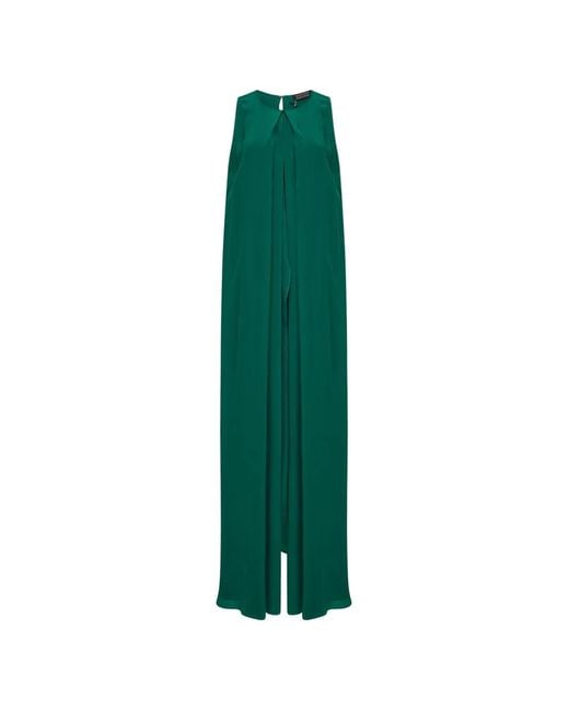 Gianluca Capannolo Green Pleated Sleeveless Maxi Dress