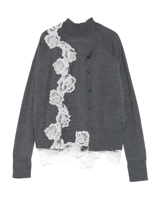 Blugirl Blumarine レーストリム カーディガン Gray
