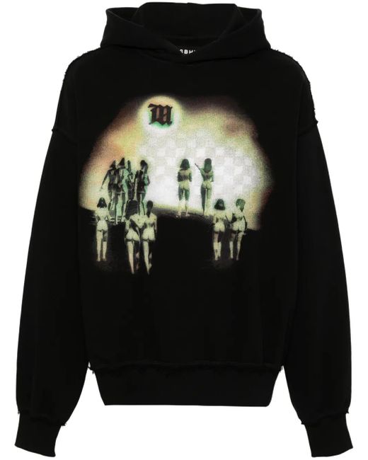 M I S B H V Black Sunrise Printed Hoodie for men