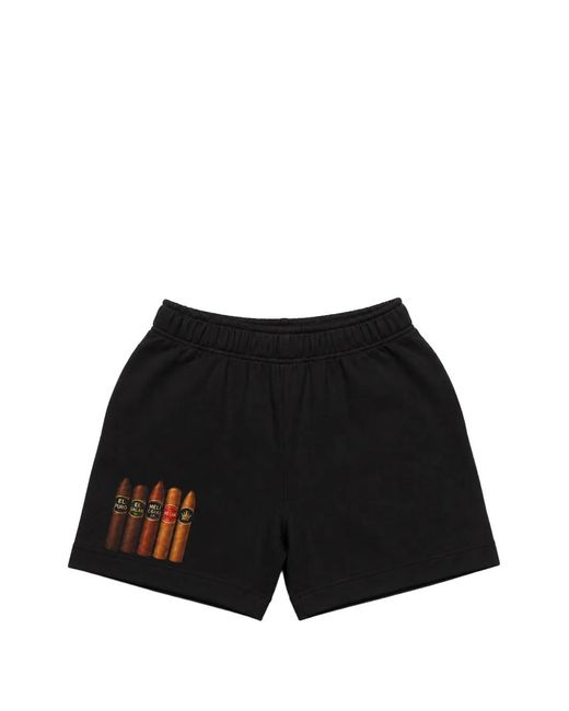 Melt Black Graphic-Print Cotton Shorts for men