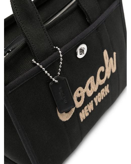 COACH Black Small Field Logo-appliqué Tote Bag