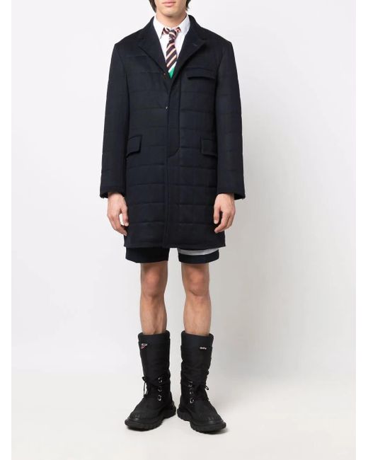 Thom Browne Blue Padded Long-Line Jacket for men