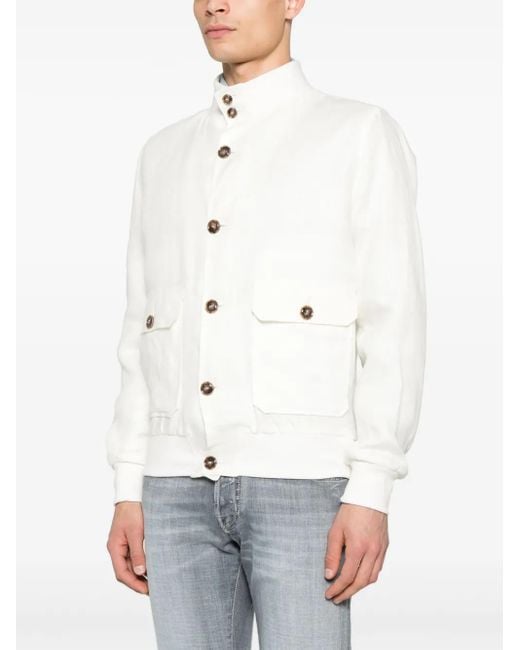 Barba Napoli White Linen Jacket for men