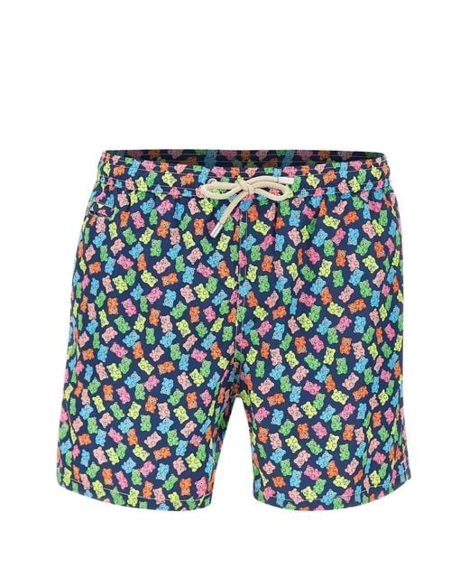 Mc2 Saint Barth Blue Lighting Printed Swim Shorts for men
