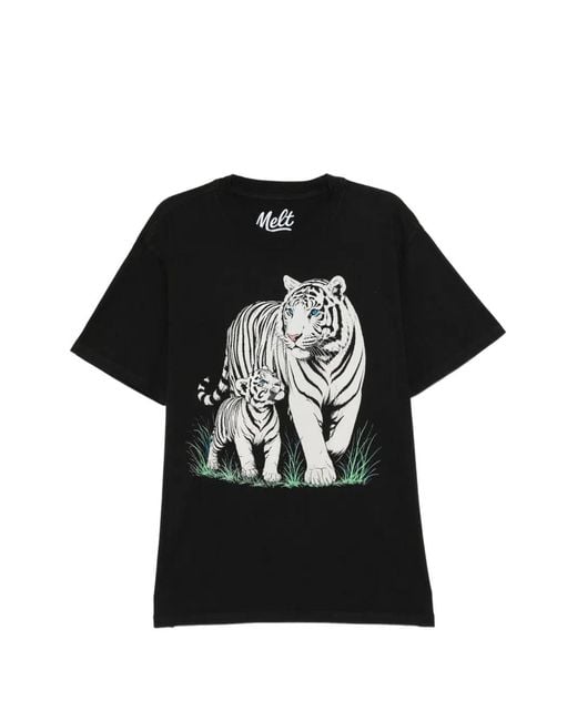 Melt Black Tiger-Printed T-Shirt for men