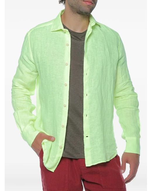 Mc2 Saint Barth Green Chemise En Lin for men