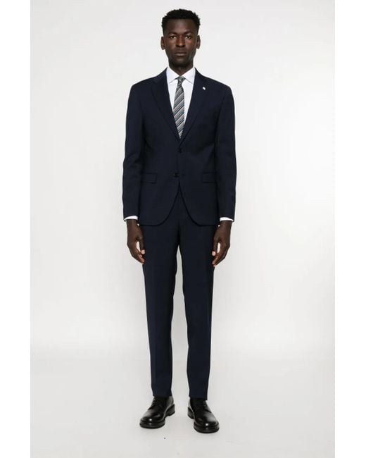 Manuel Ritz Blue Wool Single-Breasted Suit for men