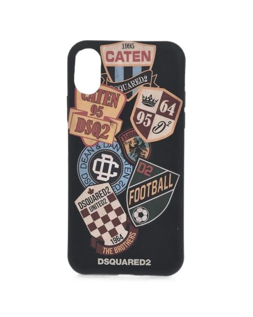 DSquared² Black Logo-Print Iphone X Case for men