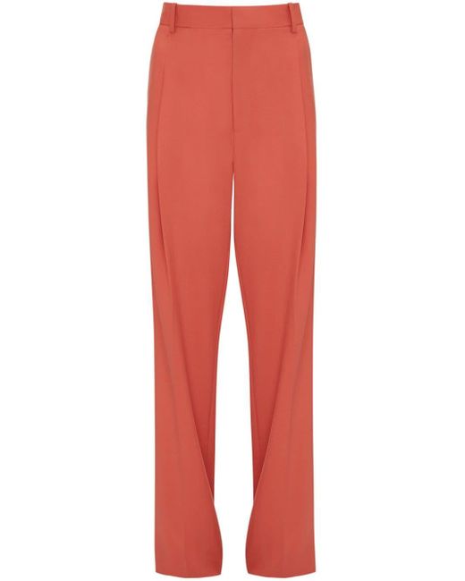 Pantalon ample à détails plissés Victoria Beckham en coloris Red