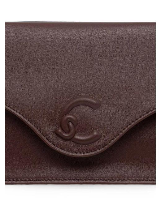 Coccinelle Purple Logo-Plaque Shoulder Bag