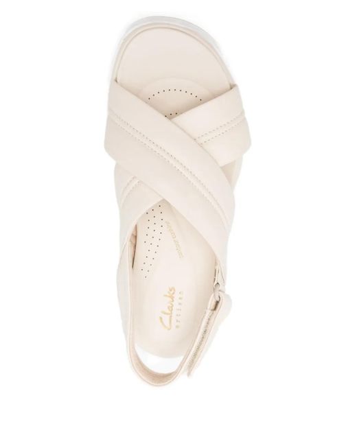Clarks Natural 30Mm Tuscan Cross-Strap Platform Sandals