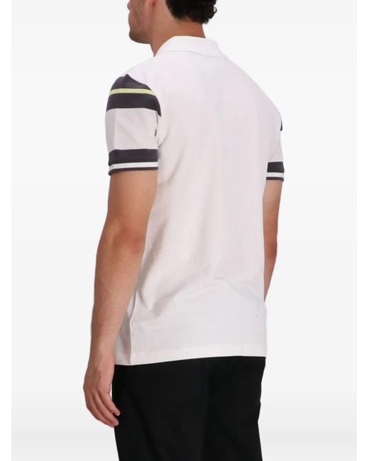 Boss Pink Striped-Panel Polo Shirt for men