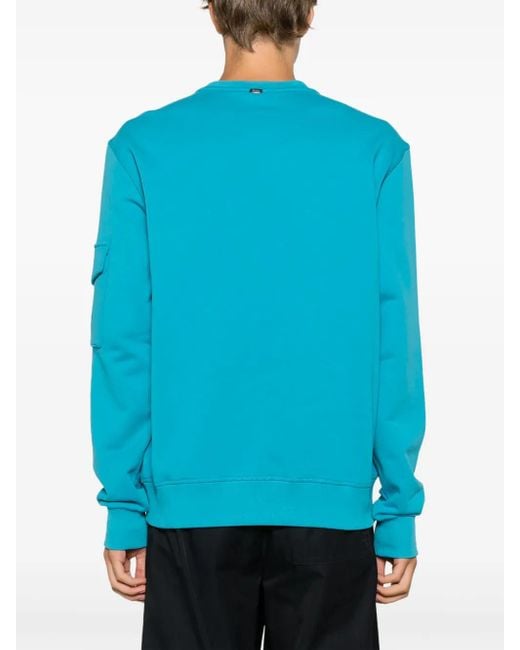 Herno Blue Crew-Neck Cotton Sweatshirt for men
