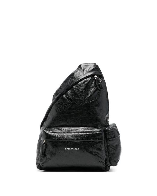 Balenciaga Black Pocket Backpack for men
