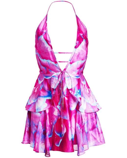 retroféte Pink Brietta Silk Dress
