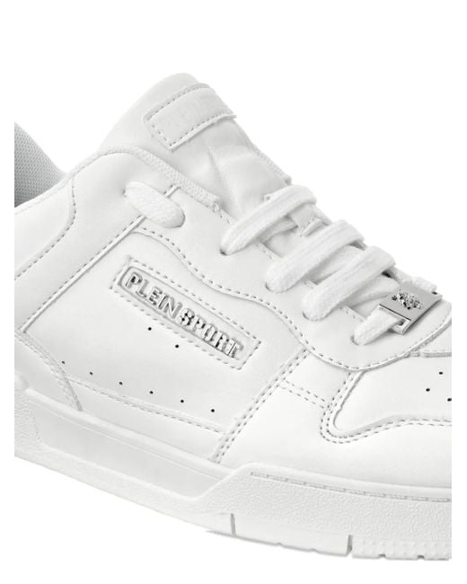 Philipp Plein White Tiger.X Logo-Plaque Leather Sneakers