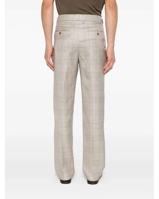 Jacob Cohen White Lucas Checked Pleated Trousers for men