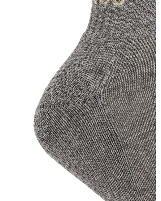The Attico Gray Logo Socks