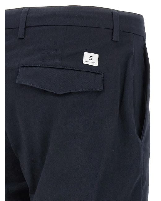 Department 5 Blue Pleated Zip-Fly Trousers for men