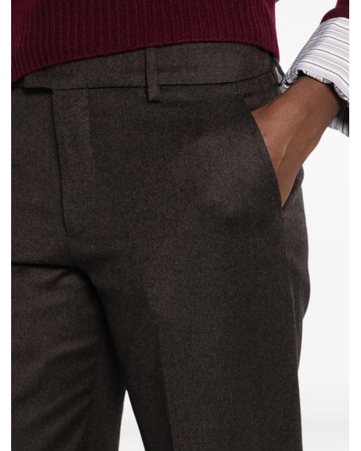 Berwich White Pressed-Crease Belt-Loop Trousers