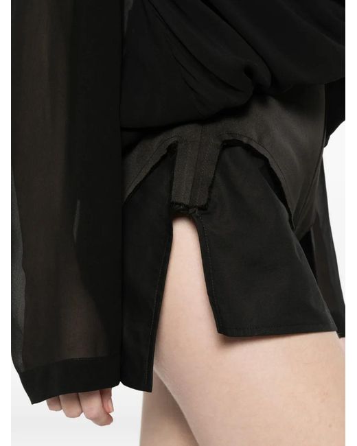 Rick Owens Black Dirt Cutoffs Buttoned-Pockets Shorts