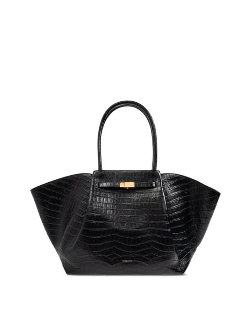 DeMellier London New York クロコパターン ハンドバッグ Black