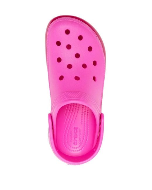 CROCSTM Pink Classic Mega Crush Mules
