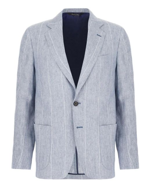 Colamarino Blue Linen Blazer for men