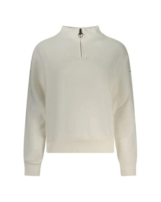 North Sails White Hoodie À Col Zippé