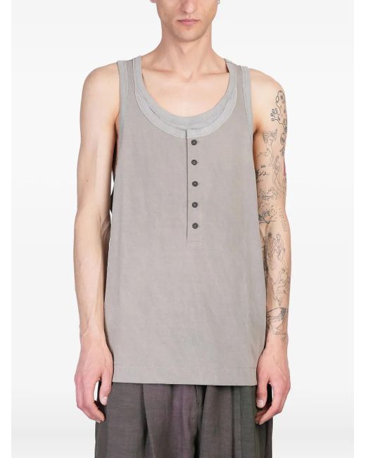 Ziggy Chen Button-Up Tanktop in het Gray voor heren