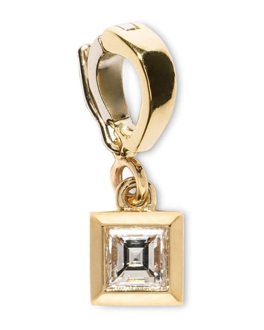 Azlee Metallic 18kt Gelbgoldanhänger mit Smaragd und Diamanten