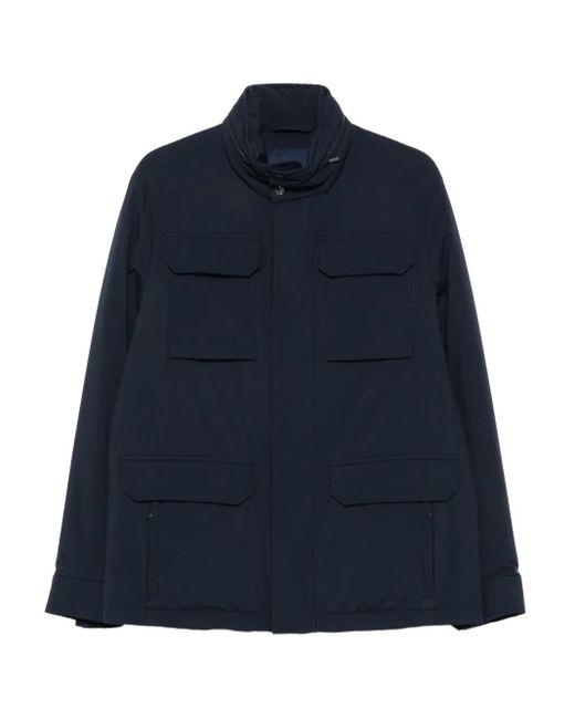 Paul & Shark Blue Flap-Pocket Stand-Collar Jacket for men