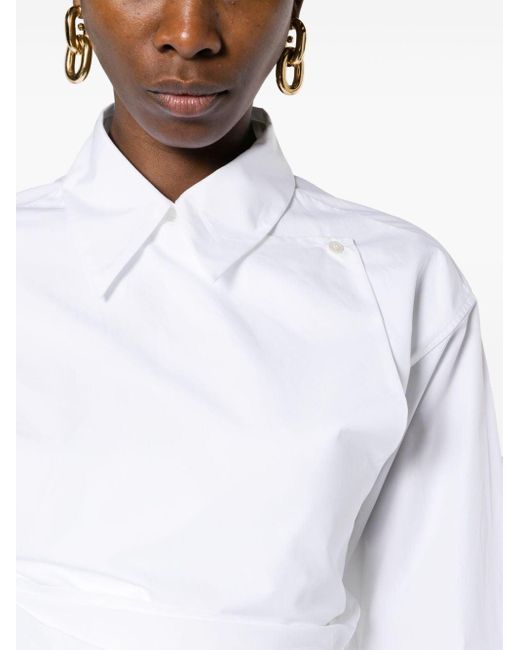 Fabiana Filippi White Wrap-design Cotton Shirt