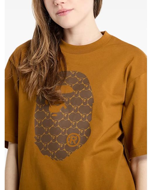 T-Shirt À Motif Monogrammé A Bathing Ape en coloris Orange