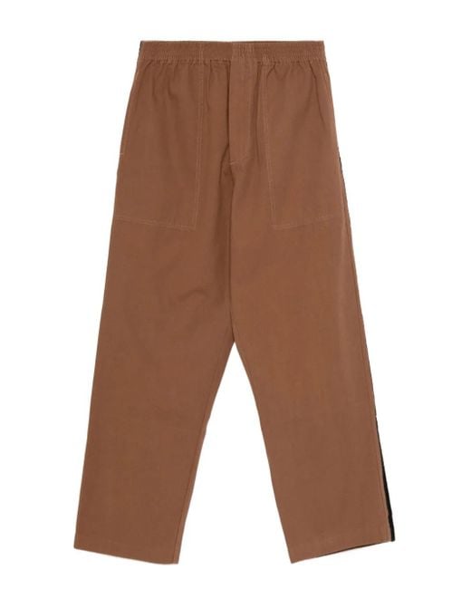 Bode Brown Trim-Detail Trousers for men