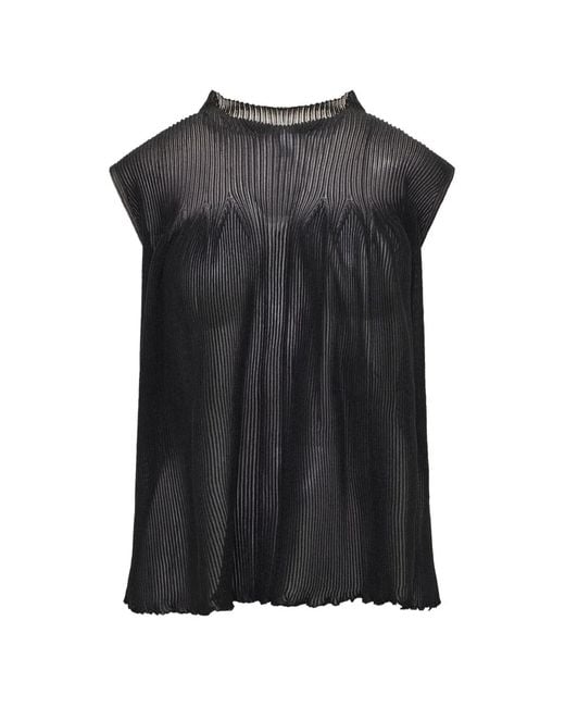 CFCL Black Hypha Lucent Glitter-Effect Top