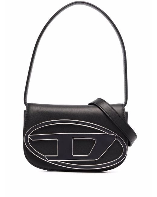 DIESEL 1dr Leather Shoulder Bag in Black | Lyst