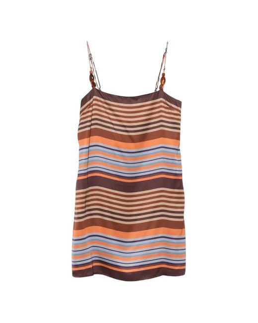 Faithfull The Brand Red Estrella Striped Mini Dress