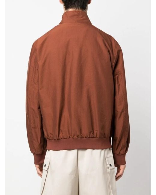 Woolrich Brown Long-Sleeve Cotton Bomber Jacket for men