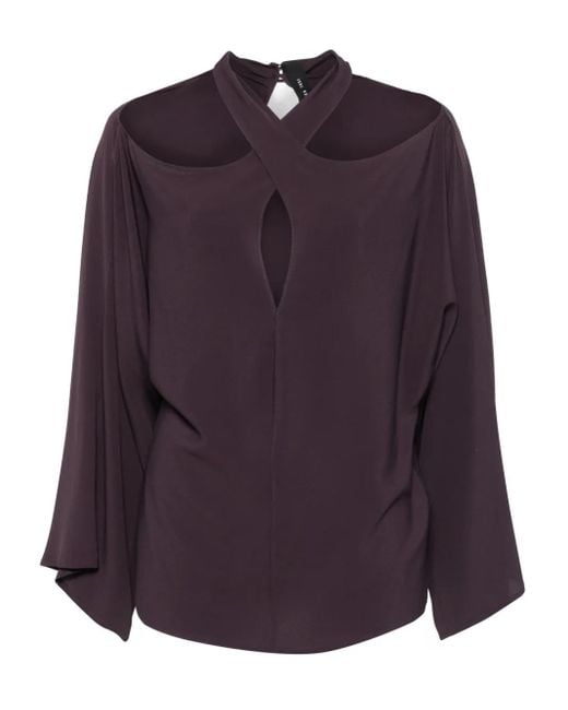 Blusa Con Scollo Incrociato di FEDERICA TOSI in Purple