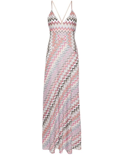 Missoni Maxi Jurk Met Zigzag Patroon in het Paars Lyst NL