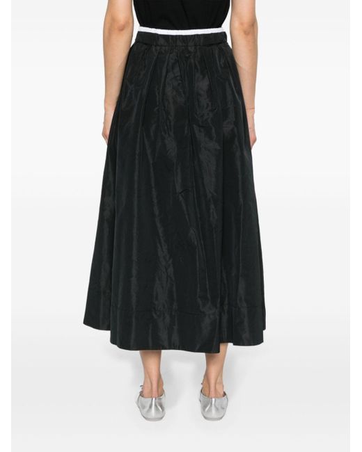 Maje Black Pleated Full Skirt