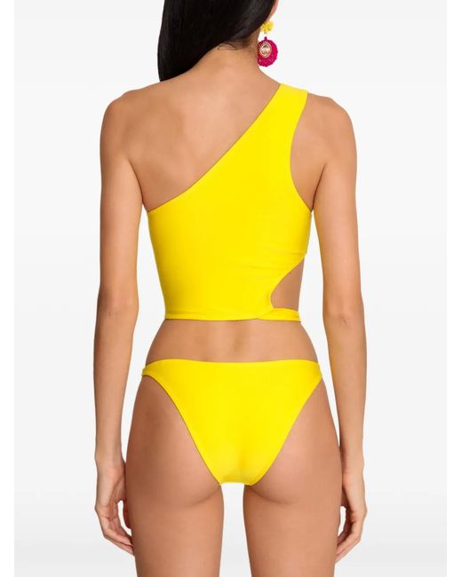 Amir Slama Yellow One-Shoulder Cut-Out Swimsuit