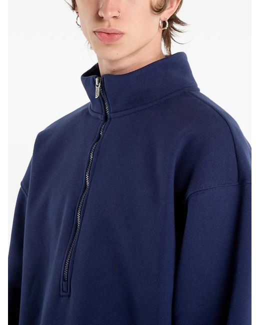 The North Face Blue Sweat-Shirt En Polaire À Col Zippé for men