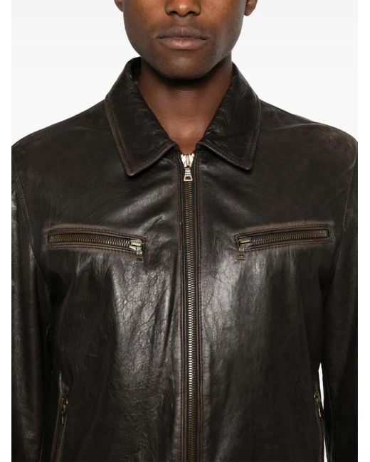 Prada Black Leather Shirt Jacket for men